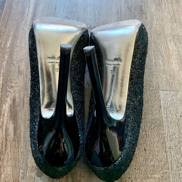 Miu Miu glitter pumps, black - Picture 7 of 8
